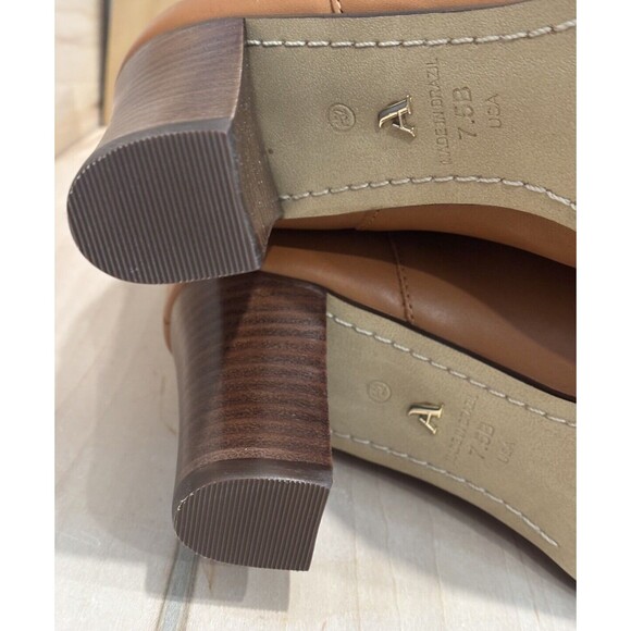 Arezzo Womens VIVIAN Brown Roasted Caramel Leather Round Toe Casual Booties 7.5M - Picture 7 of 7